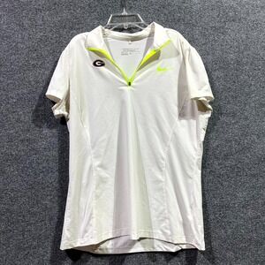 Nike Dri-Fit Golf Tour Performance Shirt Women XL White 1/4 Zip Georgia Bulldogs